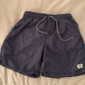 Katin men’s nylon navy patterned hybrid shorts, size Small